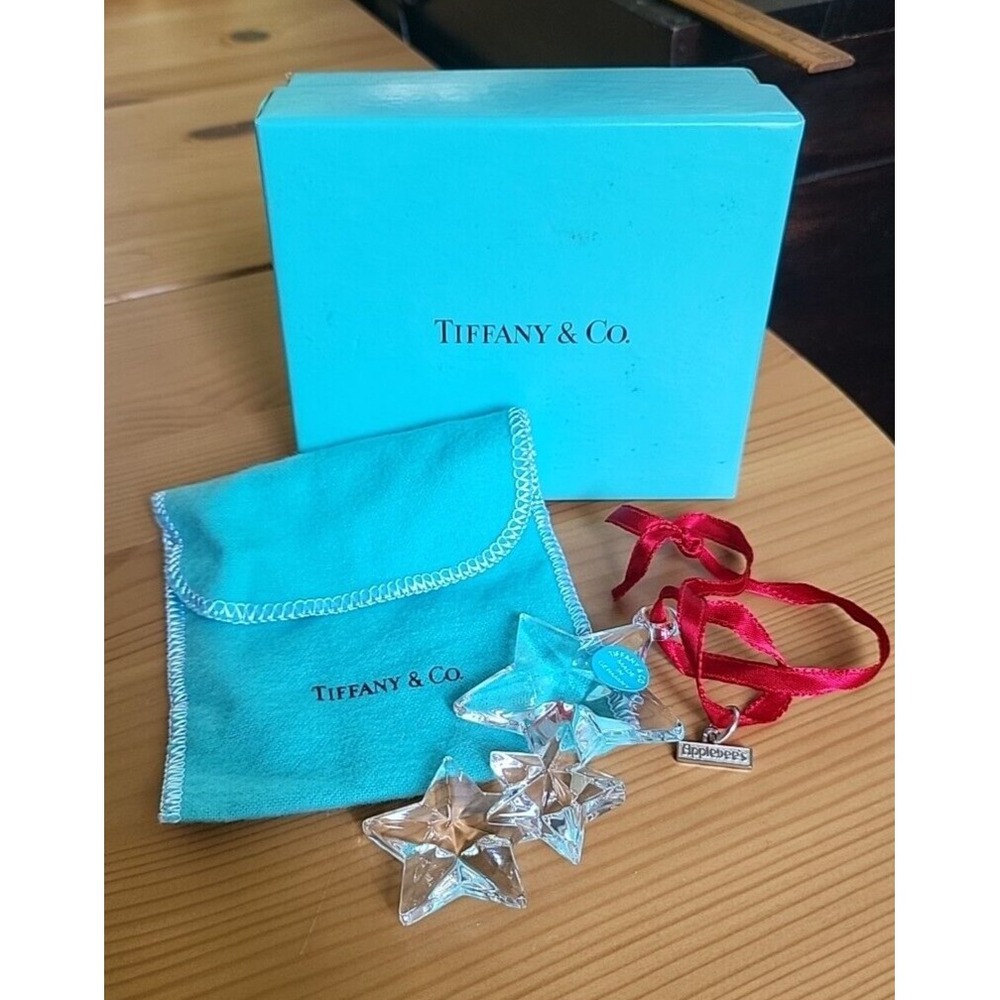 Tiffany & Co. Christmas Ornament Glass Snowflakes Trio Germany 2000 w/ Box RARE